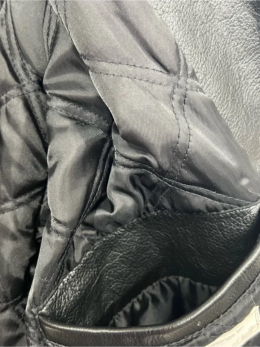 GAP Black Leather Zip Bomber Jacket